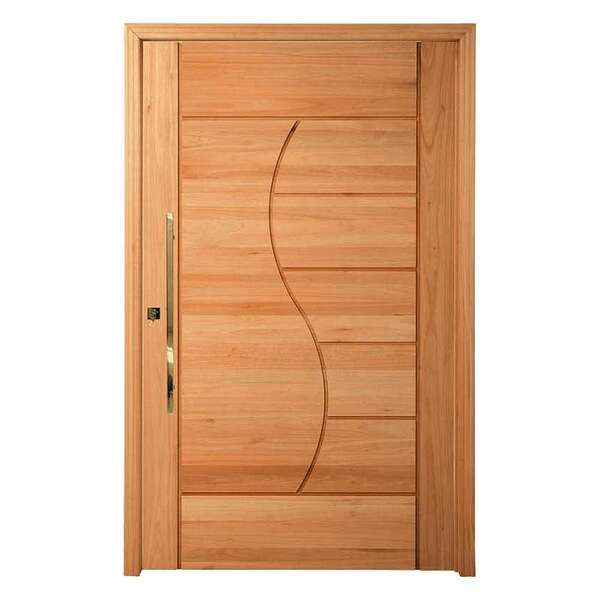 Porta Pivotante Pm89 Evidence Em Madeira Maciça Eucalipto Cru