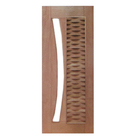 Porta Pivotante Ripada Arco P/vidro Montada Em Madeira Maciça