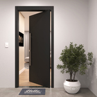 Porta com Batente Pivotante de 12 a 23cm Sarrafeada Lisa Lacca Touch Nero Direito ou Esquerdo 2,30x1,00m Artens