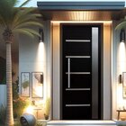 Porta Pivotante Solara Alumínio Com Visor Puxador Barra Chata