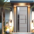 Porta Pivotante Solara Alumínio Com Visor Puxador Tubolar 210