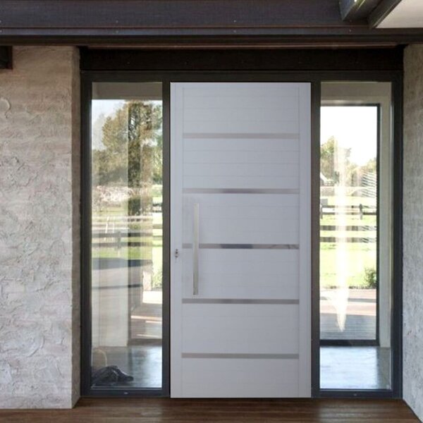 Porta Pivotante Solara Alumínio Puxador Barra Chata 210 X 100