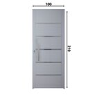 Porta Pivotante Solara Alumínio Puxador Barra Chata 210 X 100