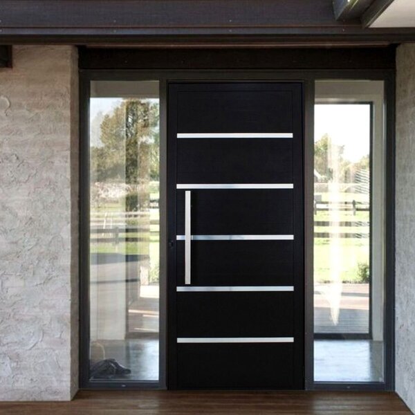 Porta Pivotante Solara Alumínio Puxador Barra Chata 210 X 120