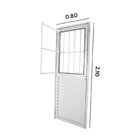 Porta Postigo Abertura Com Vidro Liso 210x80x3,7cm Abertura D