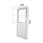 Porta Postigo Abertura Direita Vidro Mini Boreal 210x80cm Esp
