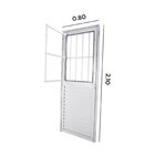 Porta Postigo Abertura Vidro Liso 210x80cm Espresso Esquadria