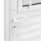 Porta Postigo de Giro Alumínio Branco Grade Vertical com Fechadura 2,10x0,80m Lado Direito Linha Home 3A Alumínio
