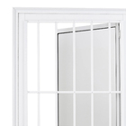 Porta Postigo de Giro Alumínio Branco Grade Vertical com Fechadura 2,10x0,80m Lado Direito Linha Home 3A Alumínio