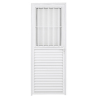 Porta Postigo de Giro Alumínio Branco Grade Vertical com Fechadura 2,10x0,80m Lado Esquerdo Linha Home 3A Alumínio