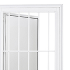 Porta Postigo de Giro Alumínio Branco Grade Vertical com Fechadura 2,10x0,80m Lado Esquerdo Linha Home 3A Alumínio