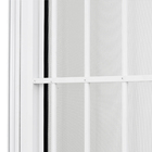 Porta Postigo de Giro Alumínio Branco Grade Vertical com Fechadura 2,10x0,80m Lado Esquerdo Linha Home 3A Alumínio