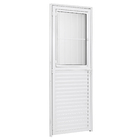 Porta Postigo de Giro Alumínio Branco Grade Vertical com Fechadura 2,10x0,80m Lado Esquerdo Linha Home 3A Alumínio