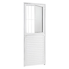 Porta Postigo de Giro Alumínio Branco Grade Vertical com Fechadura 2,10x0,80m Lado Esquerdo Linha Home 3A Alumínio