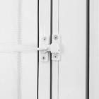 Porta Postigo de Giro Alumínio Branco Grade Vertical com Fechadura 2,10x0,86m Lado Esquerdo Linha Home 3A Alumínio