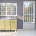 Porta Postigo de Giro Alumínio Pintado Branco 2,16x0,88m Lado Esquerdo Linha Alumifort Sasazaki