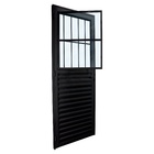 Porta Postigo de Giro Esquerdo 1 Folha Aço Pintado Preto 210x80cm Classic CRV