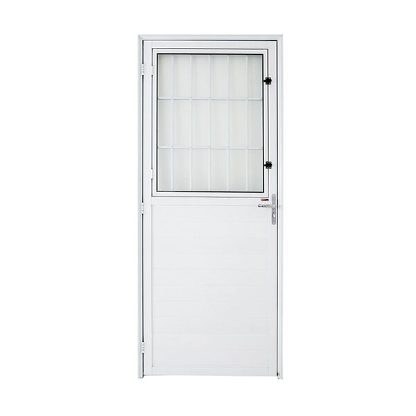 Porta Postigo Em Alumínio 215 X 088 X 6,6 Cm Direita Branco B