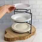 Porta Pratos 3 Níveis Suporte Organizador De Armário De Canto