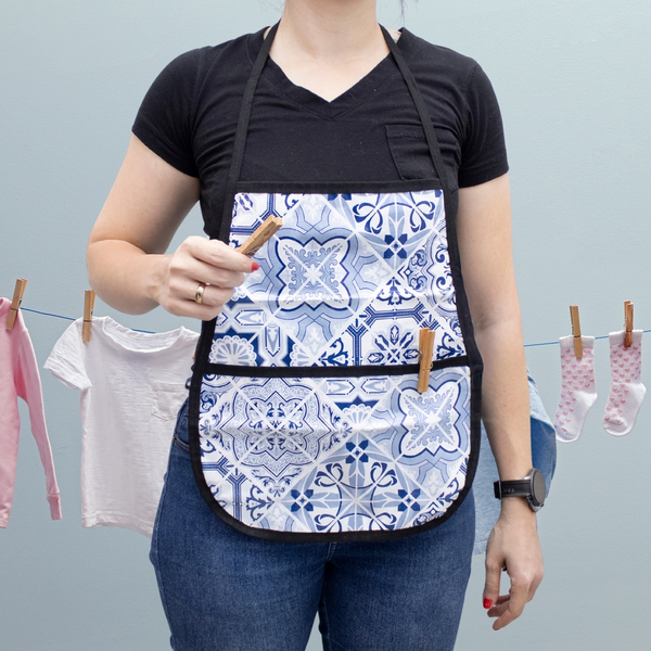 Porta Prendedor De Roupa  - Azulejo Azul