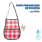 Porta Prendedor De Roupa  - Xadrez Vermelho