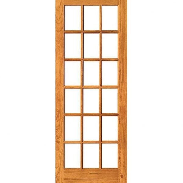 Porta Quadriculada Vidrinho - Madeira Maciça - Angelim Medida