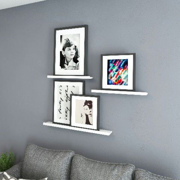 Porta Quadros Flutuante 10x40 Cms Com Suporte Incluso Pq 1040