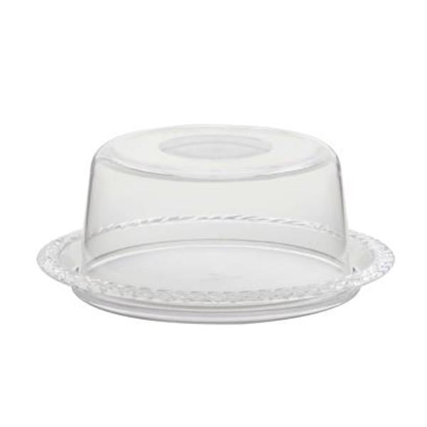 Porta-queijo Em Acrílico Ricasa Palha 20x8 5cm