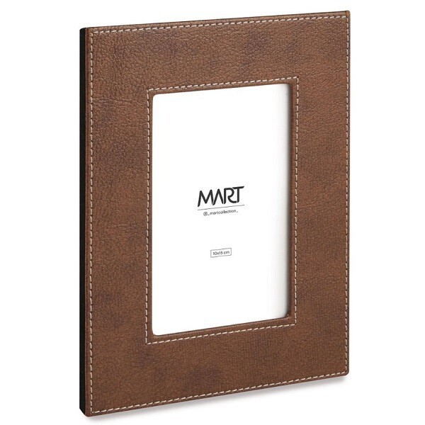Porta Retrato 10x15 Couro Sintetico Marrom Mart 12572