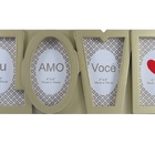 Porta Retrato 10x15cm 4 Fotos Love Dourado