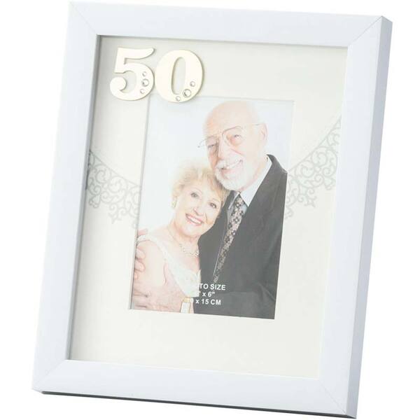 Porta Retrato 10x15cm Bodas De Ouro - Lyor Classic - Branco