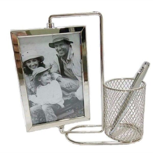 Porta Retrato 10x15cm Giratório 2 Fotos Vertical Com Porta Ca