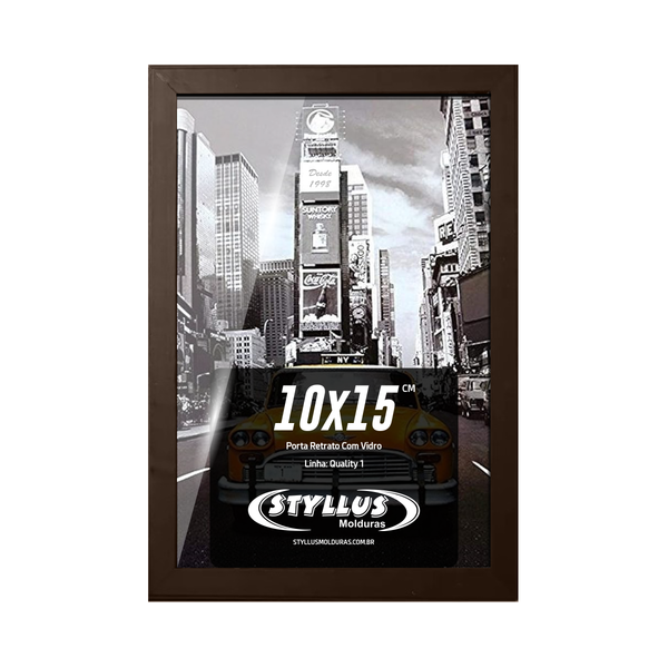 Porta Retrato 10x15cm Moldura Tabaco Liso Fosco - Q1