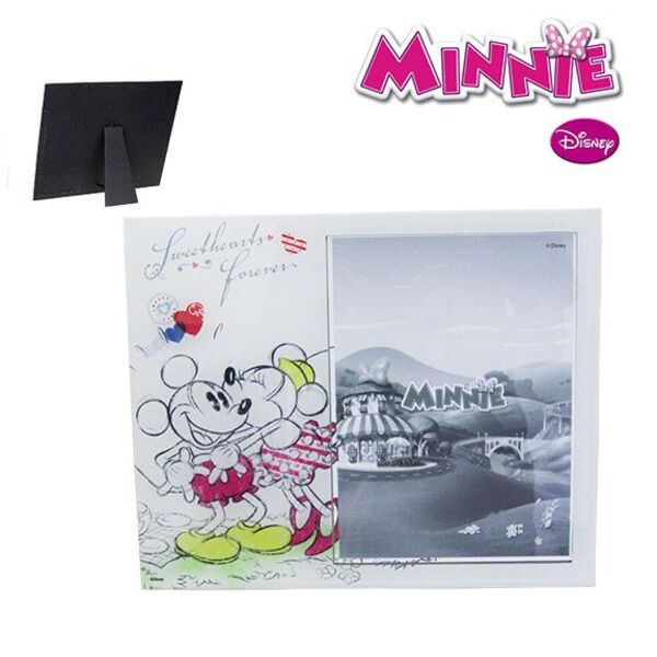 Porta Retrato 15x20 Vertical De Vidro - Minnie E Mickey Disney