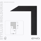 Porta Retrato 15x21cm Moldura Preta Lisa Fosca- Q1