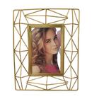 Porta Retrato 3d Dourado Moderno De Metal Aramado