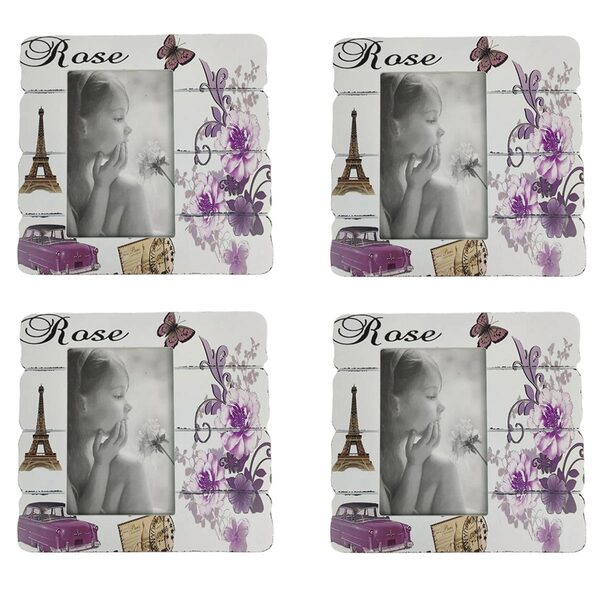 Porta Retrato 4 Unidades Retro Vintage Foto Moldura 10x15 Fot