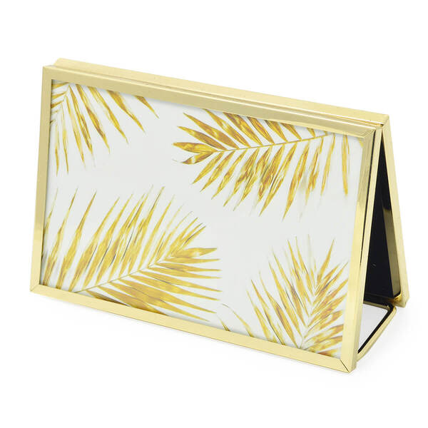 Porta Retrato Base Triangular Metal 10x15 2 Fotos Dourado