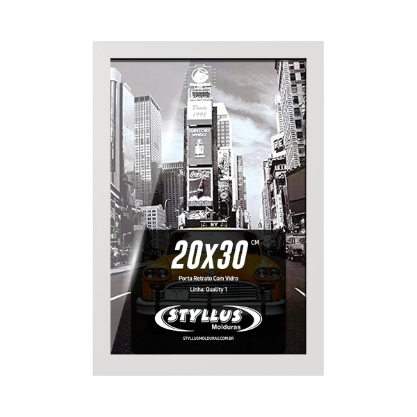 Porta Retrato/certificado 20x30 Moldura Branca Lisa Fosca - Q1