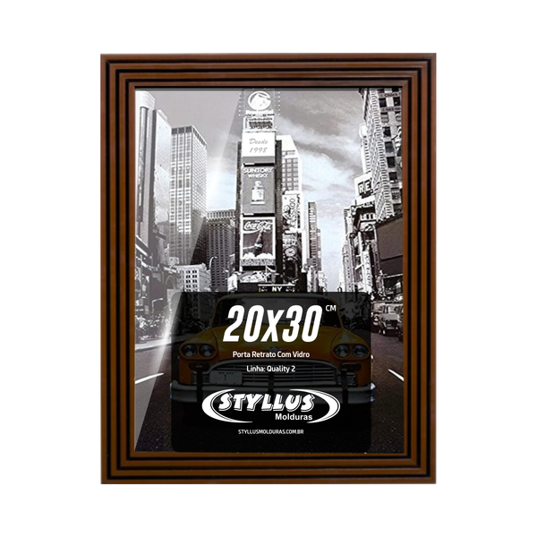 Porta Retrato/certificado 20x30 Moldura Tabaco Ripada - Q2