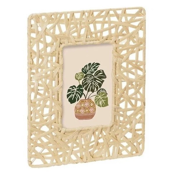 Porta Retrato Com Acabamento Em Rattan 10x15 Mart