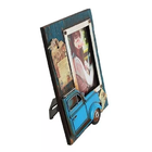 Porta-retrato Com Fusca Azul Oldway 23x18x2cm