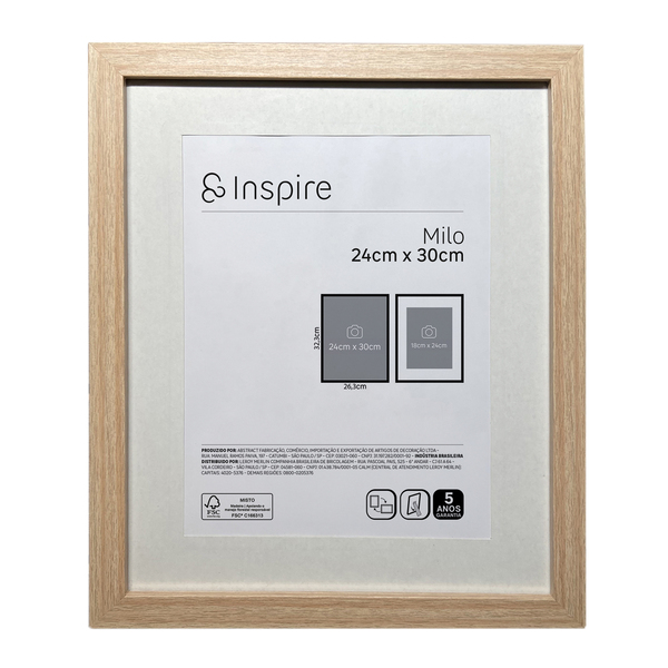 Porta Retrato com Vidro Milo Marrom 1 Foto 30x24cm Inspire