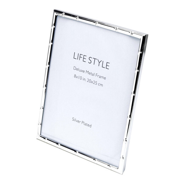 Porta-retrato De Aço Prateado Bamboo 8x10 Cm