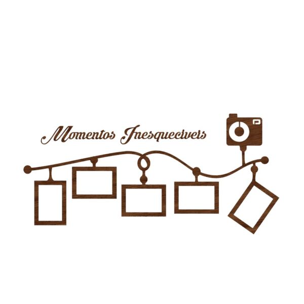 Porta Retrato De Parede Em Mdf - Cor Marrom