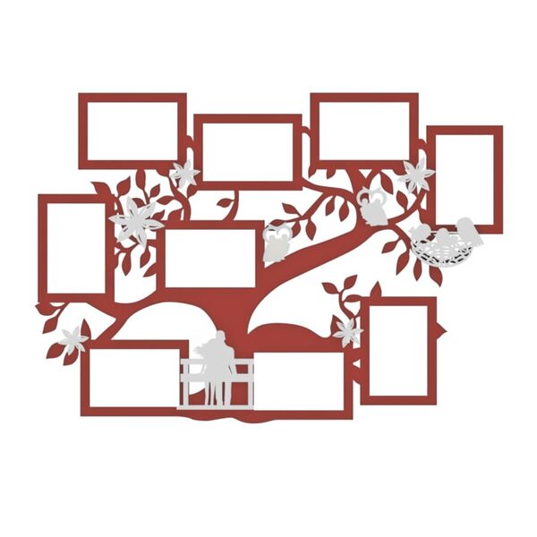 Porta Retrato De Parede Em Mdf - Cor Marrom