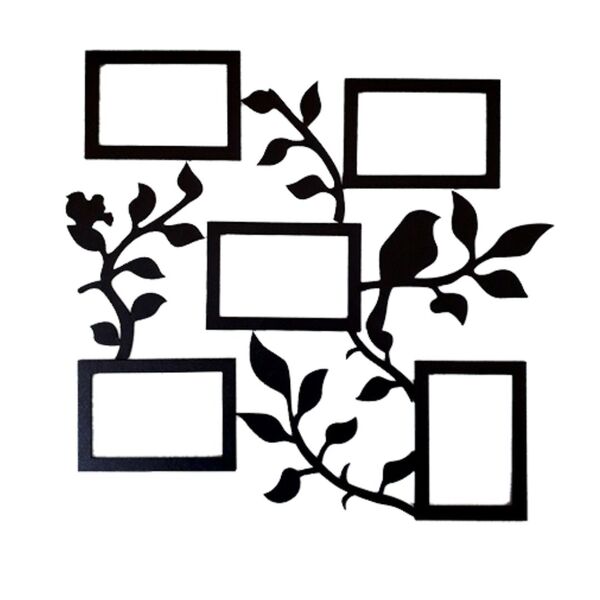 Porta Retrato De Parede Em Mdf - Cor Preta