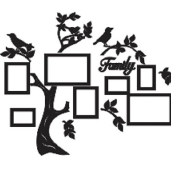 Porta Retrato De Parede Em Mdf - Cor Preta