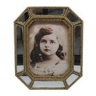 Porta Retrato De Resina C/ Acabamento Espelho E Dourado