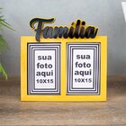 Porta-retrato Decorativo Em Mdf Amarelo Família - 10x15 Cm